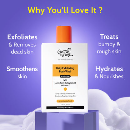 Exfoliating Body Wash 236ml - Salicylic & Lactic Acid Formula
