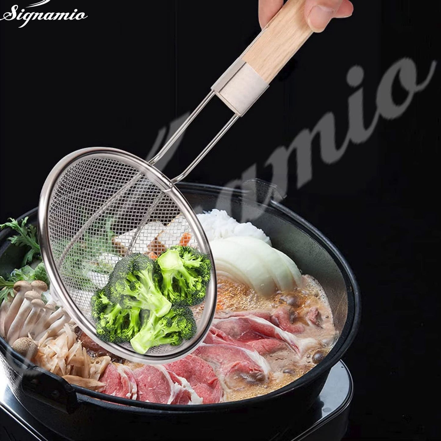 Signamio Diameter 16 cm Stainless Steel Deep Fry Net Spoon Oil Strainer
