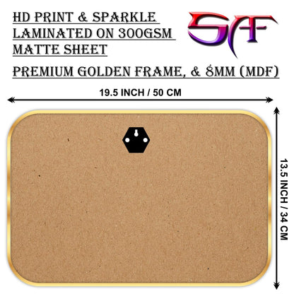 Canvas Painting Multicolor Waterfall Nature 35 cm x 50 cm UV Coated Framed Artwork