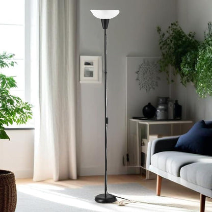 Modern LED Floor Lamp with Adjustable Height - 180 cm - Minimalist Design - Black - Flexible Gooseneck