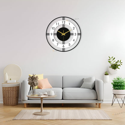 Large Silent Metal Wall Clock - Antique Design for Living Room - 60cm