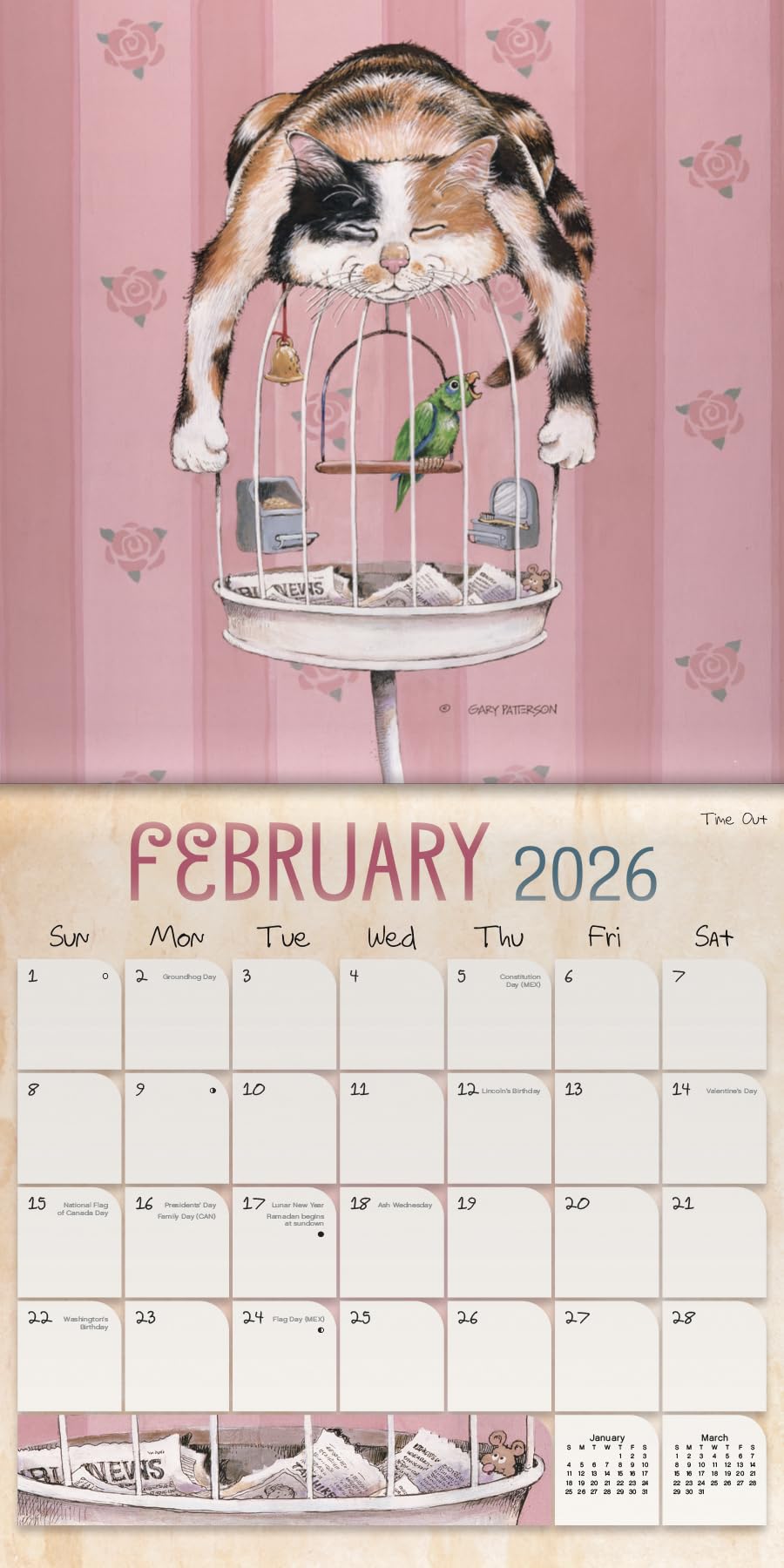 2026 Gary Patterson - Cats Mini Wall Calendar