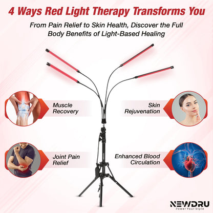 Red Light Therapy Panel with Timer Control, 80 LEDs, 660nm & 850nm, Full Body Treatment, Portable Design