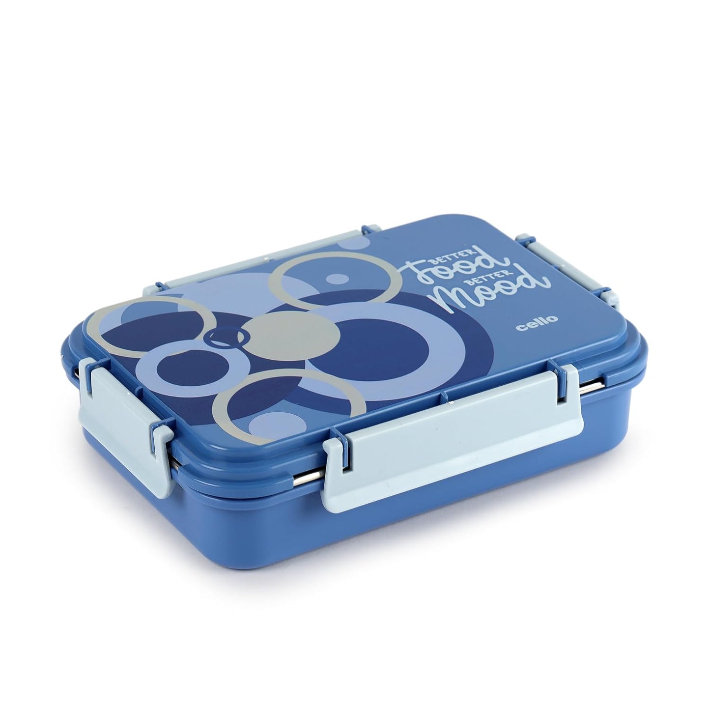 CELLO Zoom 3 Inner Steel Insulated Lunch Box, 915 ml, Light Blue
