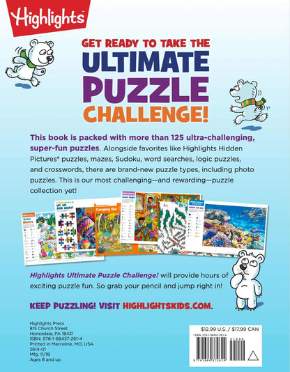 Ultimate Puzzle Challenge!: 125+ Brain Games for Kids, Mazes, Brain Teasers, Word Searches, Crossword Puzzles, Sudoku, Logic Puzzles and More, Kids Activity Book (Highlights Jumbo Books & Pads) 