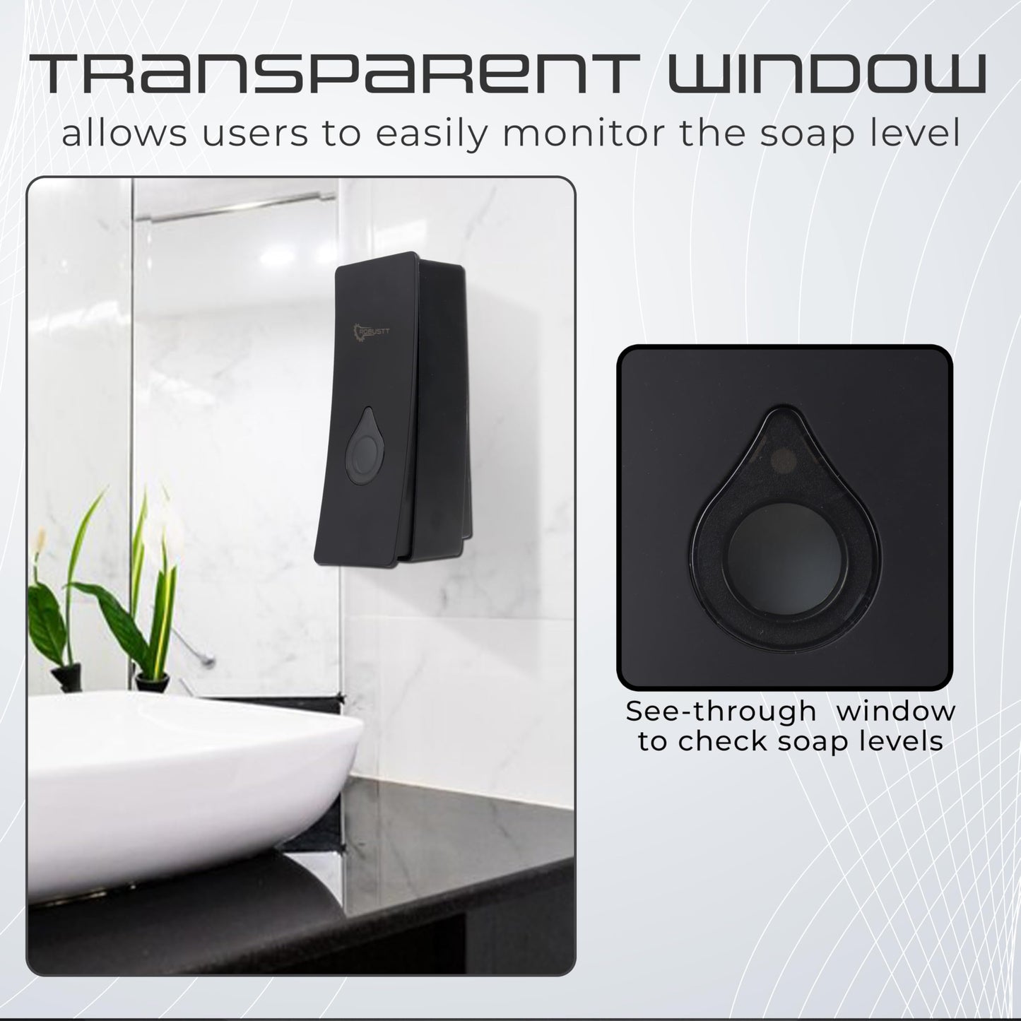 Manual Wall Mounted Soap Dispenser - Black - 200 ml - Durable ABS Material - Easy Installation