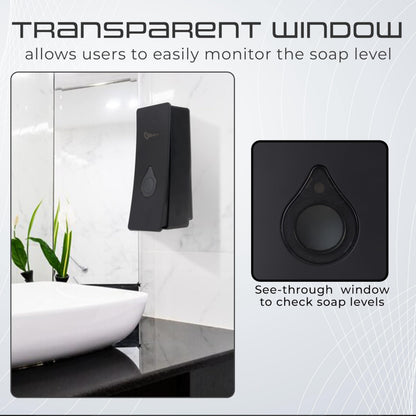 Manual Wall Mounted Soap Dispenser - Black - 200 ml - Durable ABS Material - Easy Installation