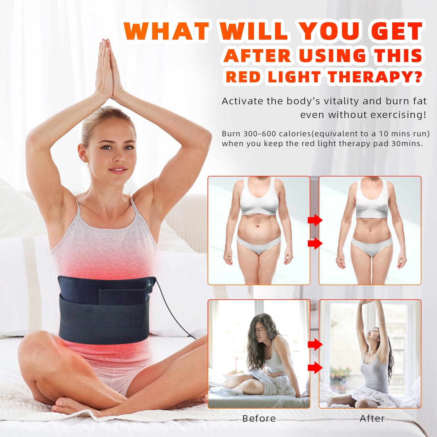 Red Light Therapy Band 120 LEDs 660nm 850nm Adjustable for Full Body Use