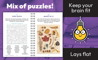 Large Print Memory Puzzles: 175+ Puzzles and Activities for Adults to Exercise Memory and Improve Focus - Includes Spiral Bound / Lay Flat Design and ... Font for Easy Reading (Brain Busters) 