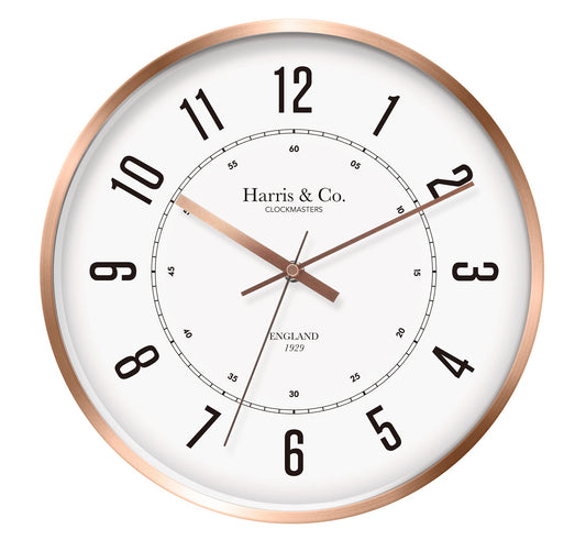 Wall Clock with Silent Sweep Technology, 12 Inch, Rose Gold Metal Frame