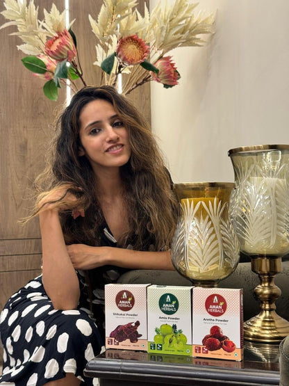 Organic Amla Reetha Shikakai Hair Cleanser Powder Combo