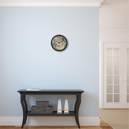 Wall Clock with Silent Movement, 30 cm, Black, MDF and Glass