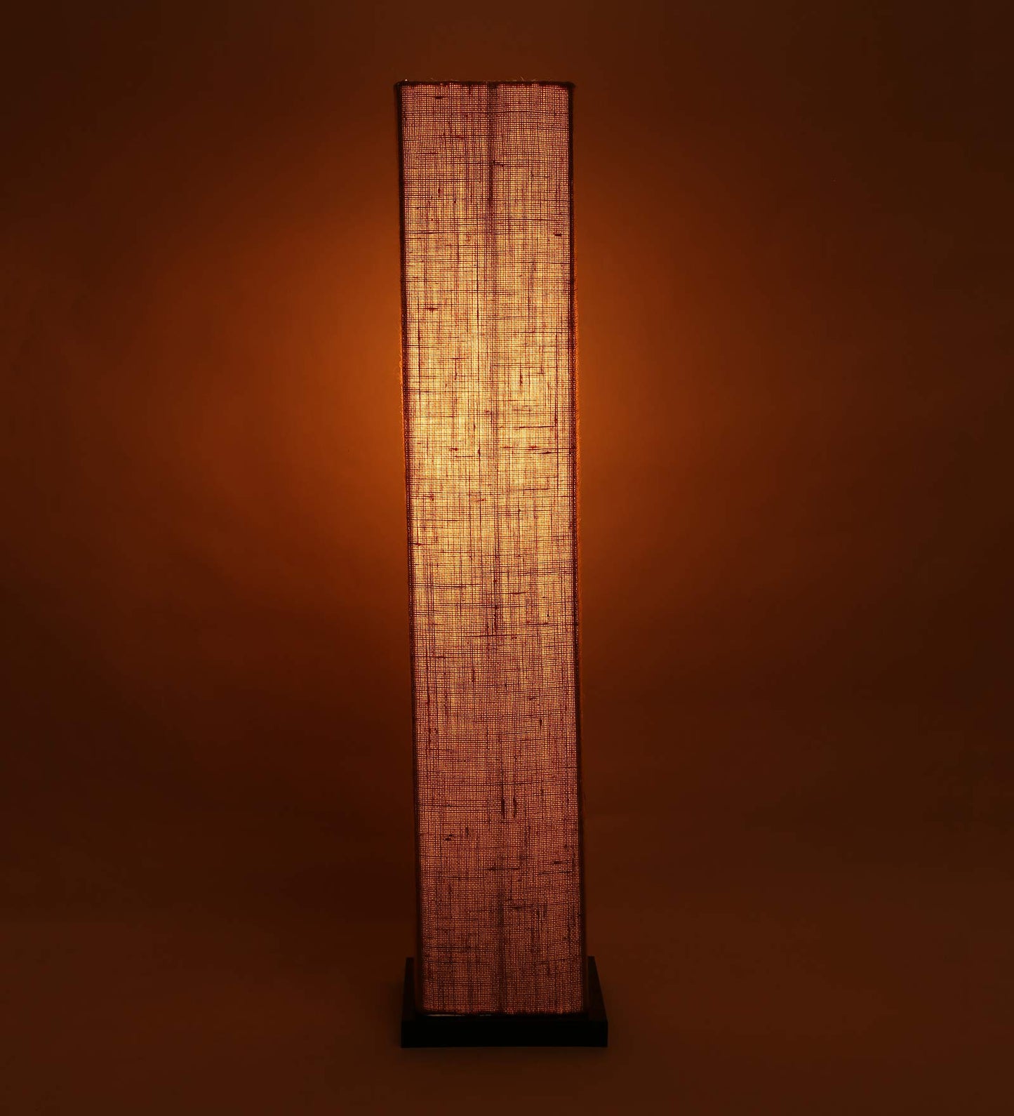 Modern Jute Floor Lamp with Black Iron Base - 33 Inch - Beige Shade