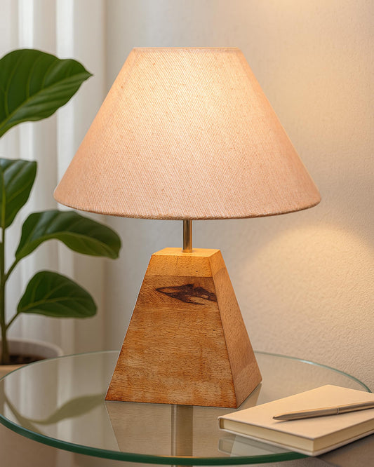 Table Lamp Modern Design Wood Brown 25x25x34cm