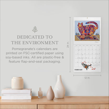 Wall Calendar 2026, B. Kliban: Cat Calendar Art, 12 Months, Large Grid Design Featuring 12 Artworks