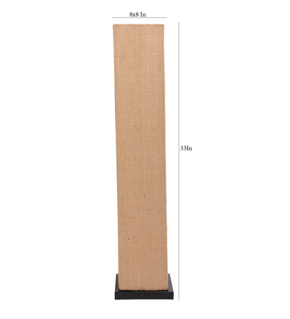 Modern Jute Floor Lamp with Black Iron Base - 33 Inch - Beige Shade