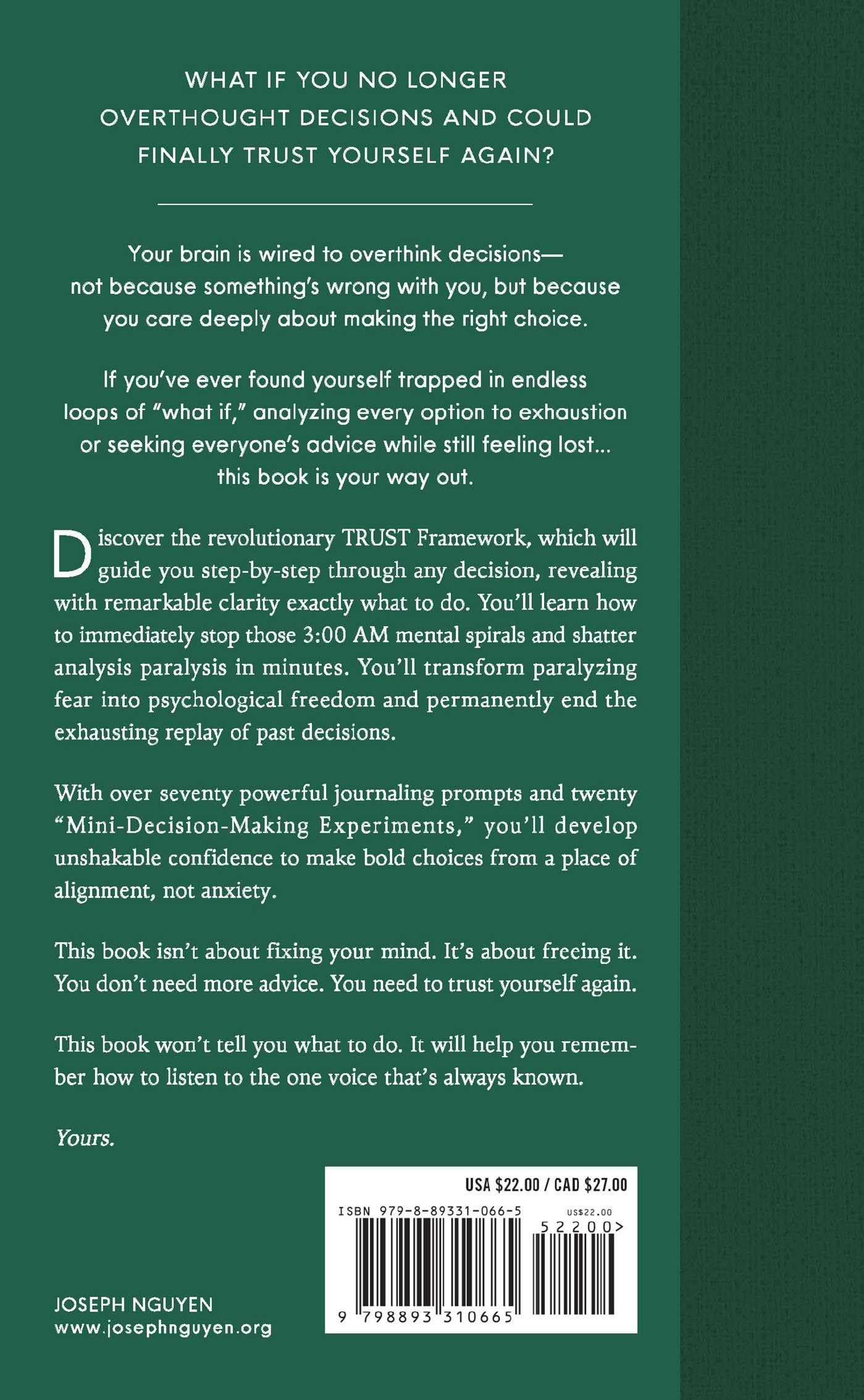The Overthinker's Guide to Making Decisions: How to Make Decisions without Losing Your Mind (Books By Joseph Nguyen)