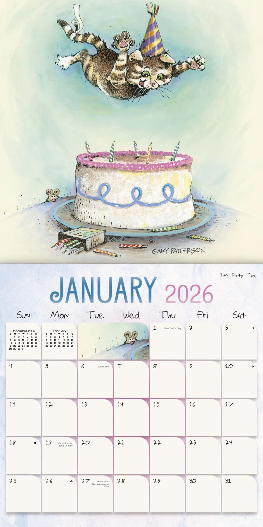 2026 Gary Patterson - Cats Mini Wall Calendar