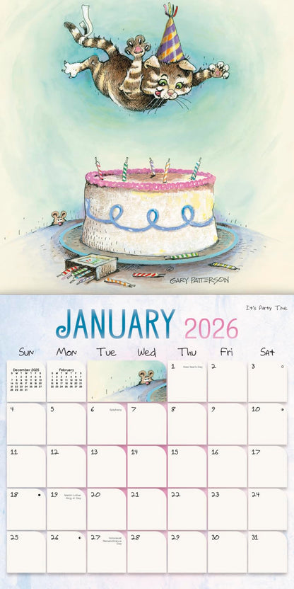 2026 Gary Patterson - Cats Mini Wall Calendar