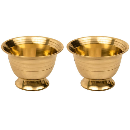 Spillbox Brass Chandhan Bowl|[Weight:60G]-Padam Payala (2) ,1 L