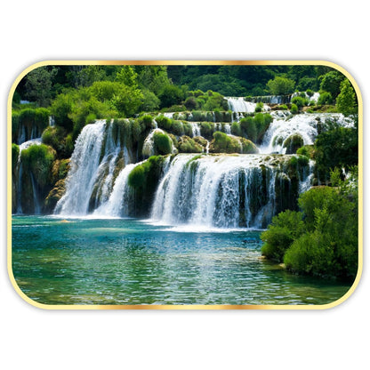 Canvas Painting Multicolor Waterfall Nature 35 cm x 50 cm UV Coated Framed Artwork