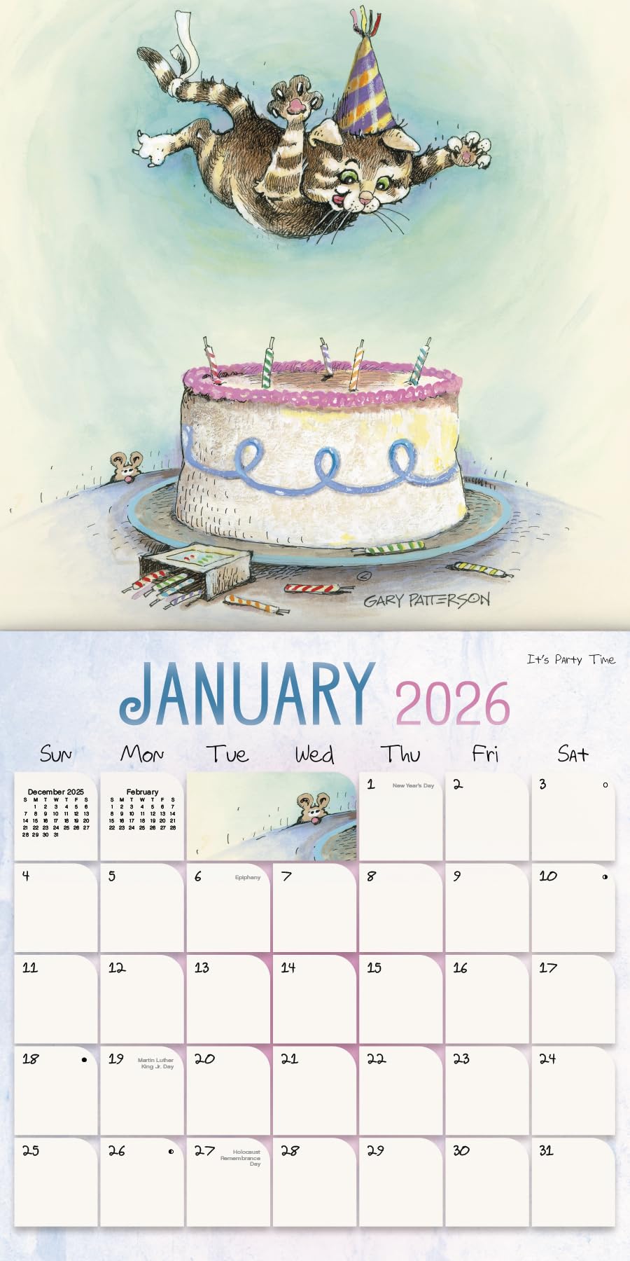 2026 Gary Patterson - Cats Wall Calendar