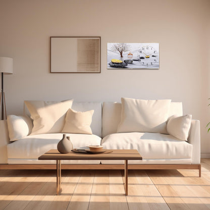 Silent Quartz Wall Clock with Crystal Frame 30x60cm - Modern Decorative Design