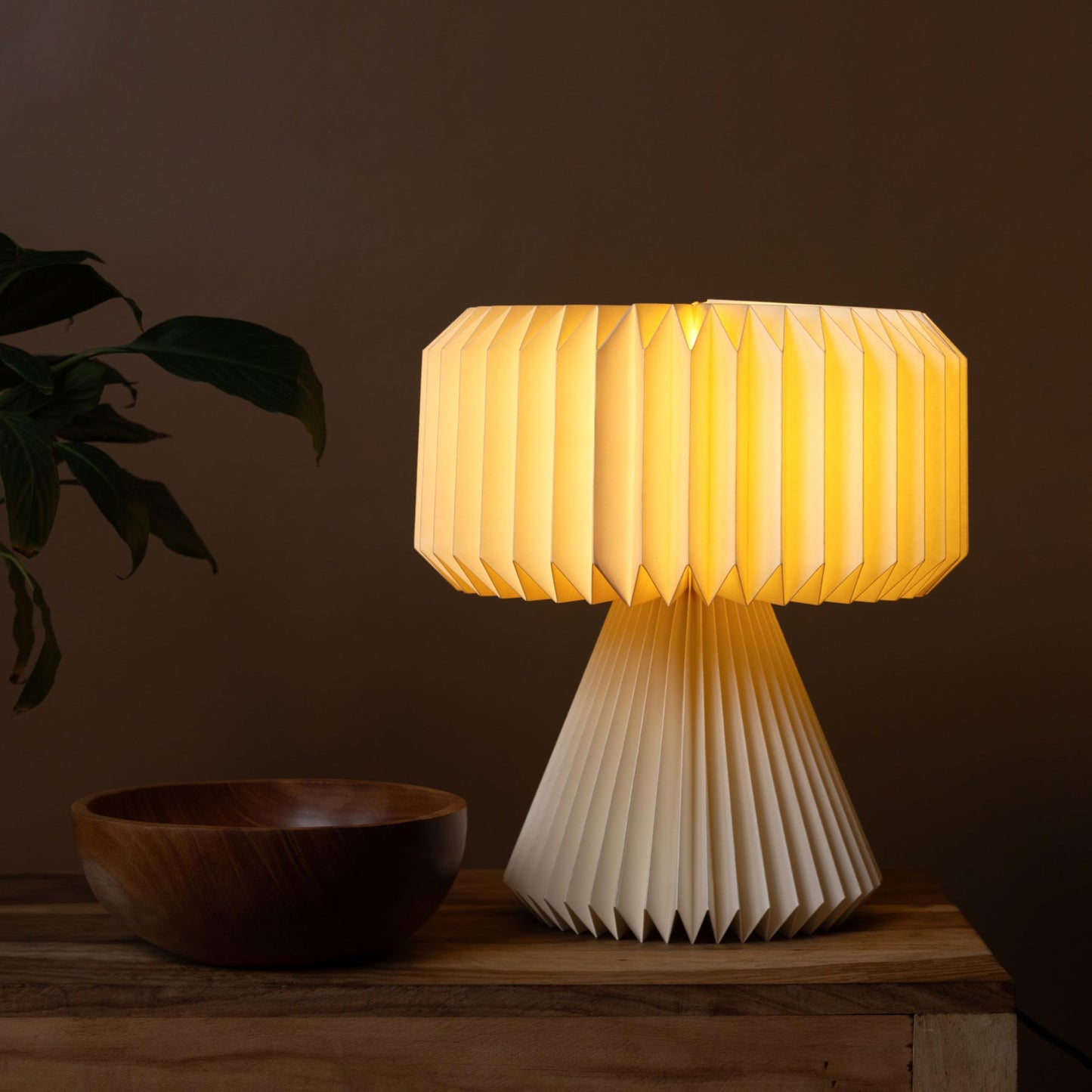 Table Lamp Origami Design Laminated Paper 32 cm Tall Dust and Water Resistant