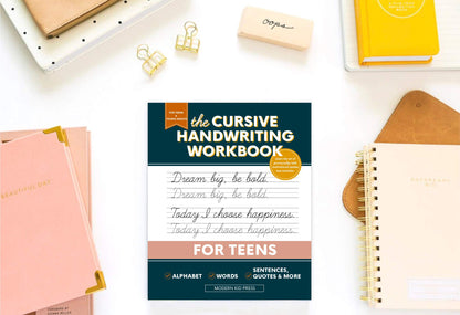 The Cursive Handwriting Workbook for Teens: Learn the Art of Penmanship in this Cursive Writing Practice book with Motivational Quotes and Activities for Young Adults and Teenagers