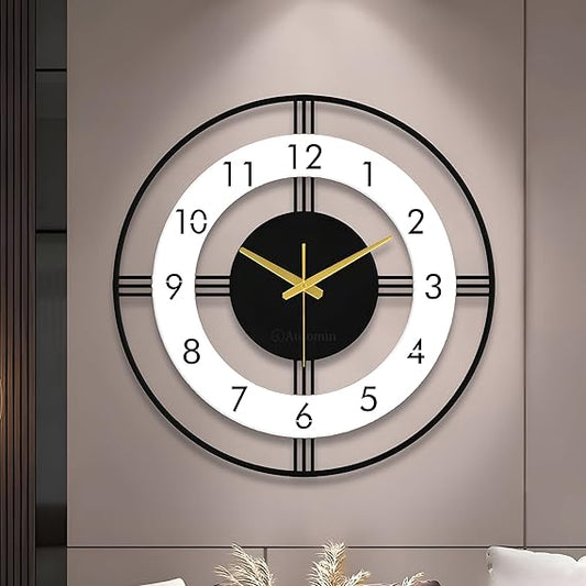 Wall Clock for Living Room Stylish Latest Modern | Silent Wall Clock for Bedroom | Luxury Premium Fancy Antique Unique Metal Wall Watch for Hall Big Size