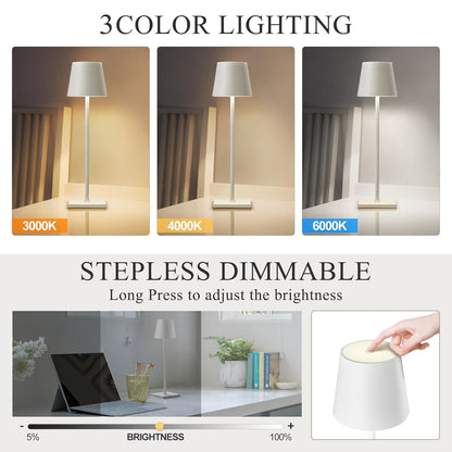 LED Floor Lamp with Adjustable Brightness - White Fabric Shade - Modern Minimalist Design - Tall Space-Saving Lamp