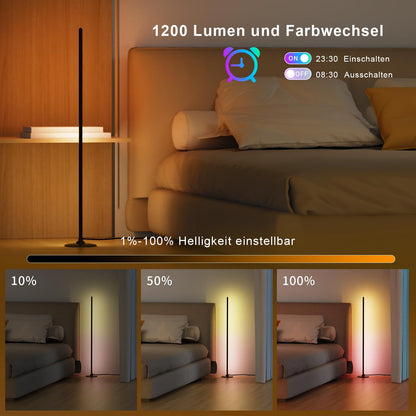 LED Floor Lamp with RGB Lighting, Aluminium Alloy, Modern Design for Living Room