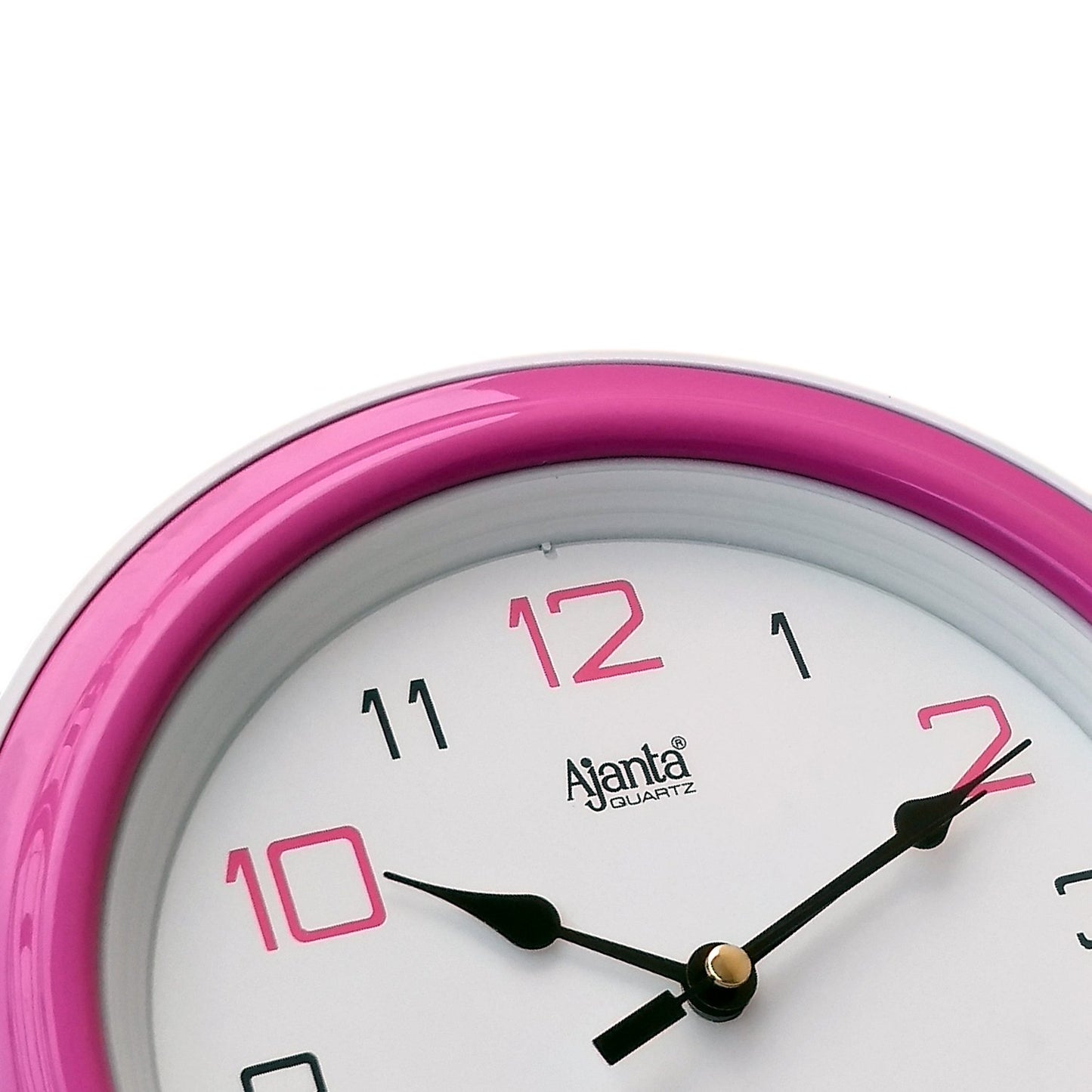 Round Pink Plastic Analog Wall Clock - 20.5 cm with Step Movement