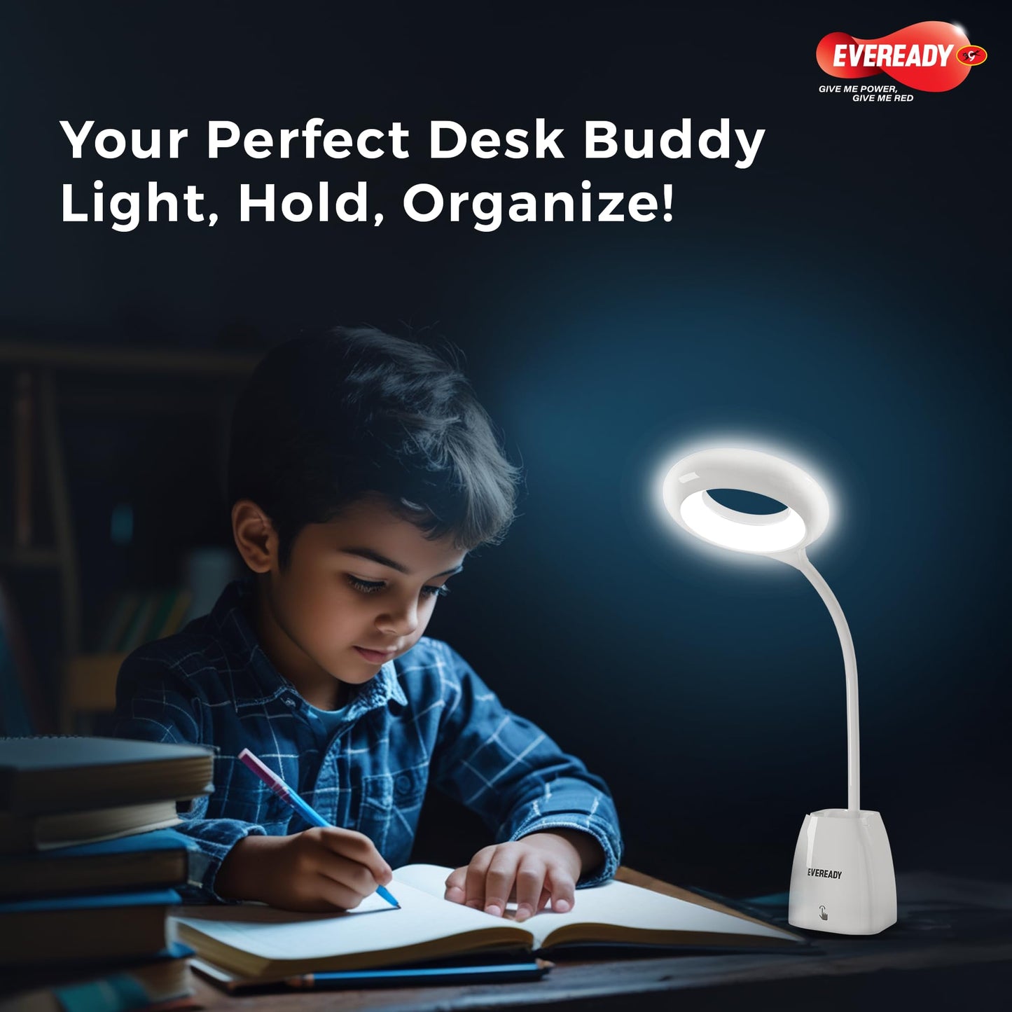 LED Table Lamp with Flexible Gooseneck, 3-Step Touch Dimming, USB Charging - Portable Light for Home & Office