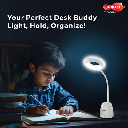 LED Table Lamp with Flexible Gooseneck, 3-Step Touch Dimming, USB Charging - Portable Light for Home & Office
