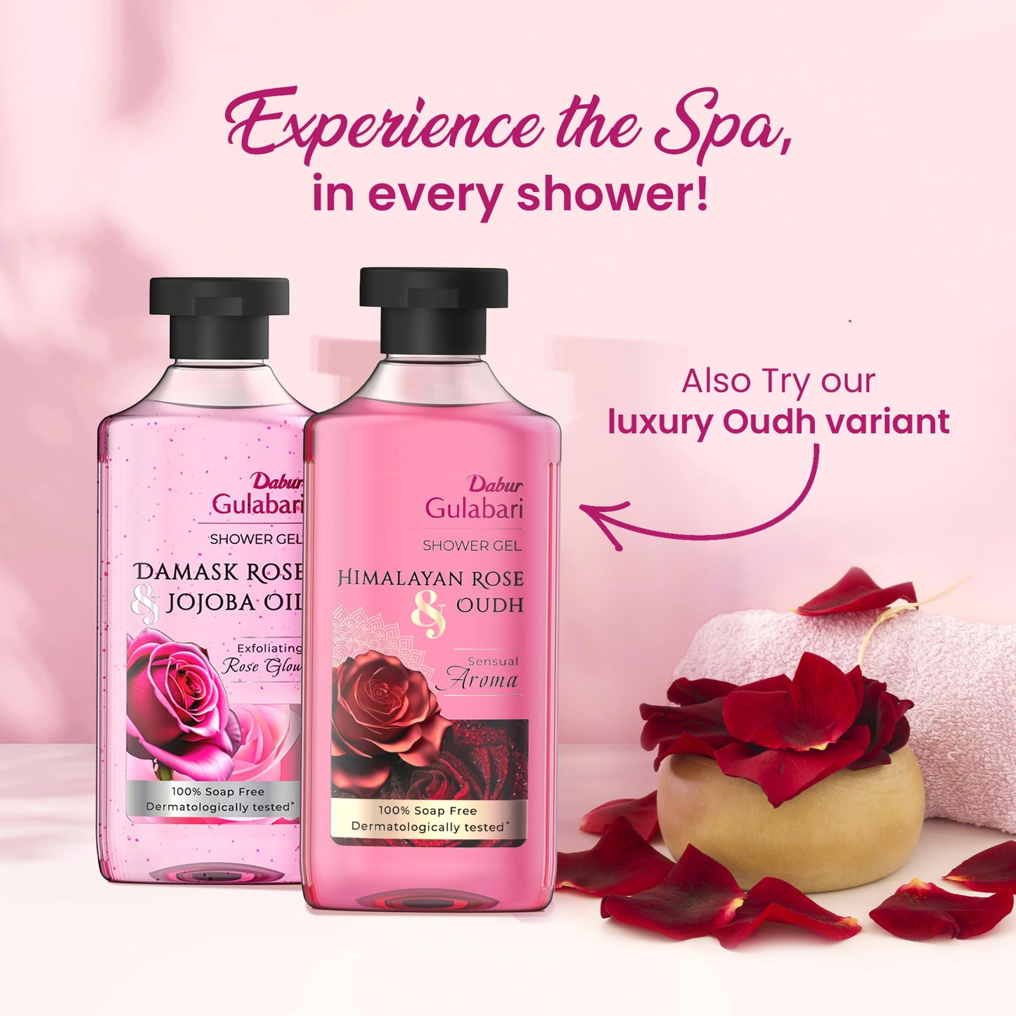 Exfoliating Shower Gel with Damask Rose & Jojoba Oil - 250ml