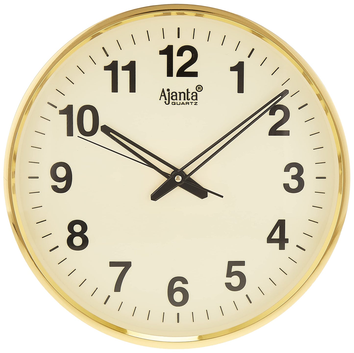 Ajanta Quartz Analog Wall Clock 32 cm Gold Plastic