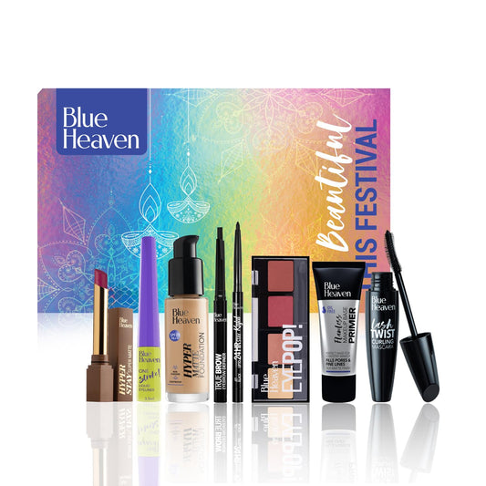 Festive Makeup Kit for Women, Medium Tone, 8 Pack, 32.1g+45.5ml