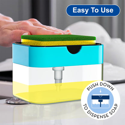 2-in-1 Soap Dispenser with Sponge Holder - 400 ML - Multi-Color