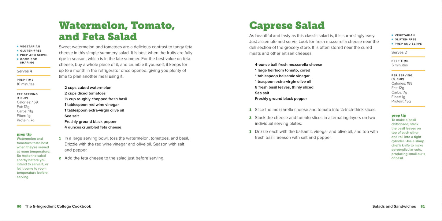 The 5-Ingredient College Cookbook: Recipes to Survive the Next Four Years 