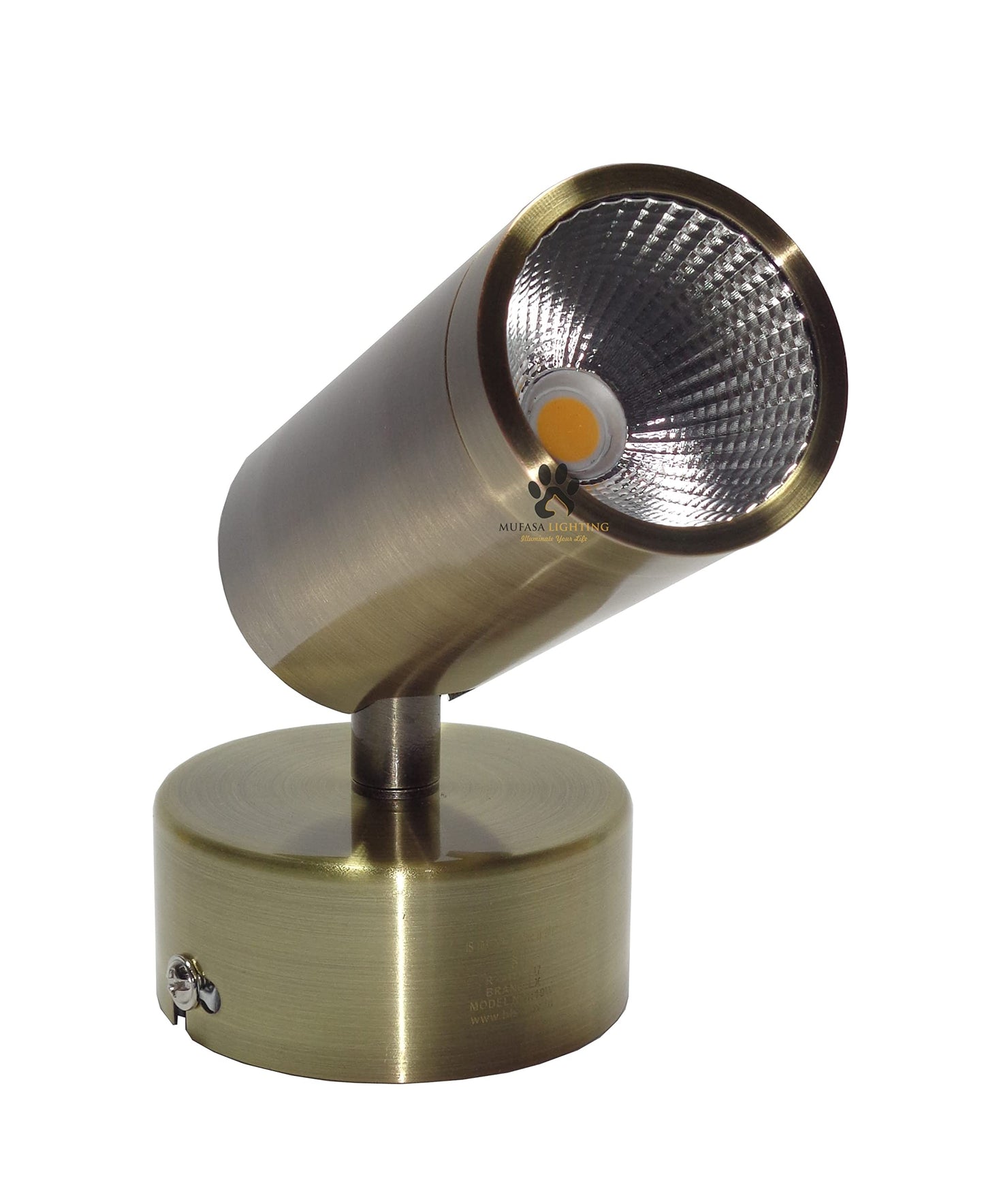 LED Spotlight Wall Light 3 Watts Antique Brass Finish 10.4cm