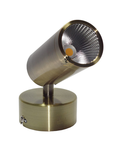 LED Spotlight Wall Light 3 Watts Antique Brass Finish 10.4cm