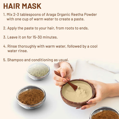 Natural Amla Reetha Shikakai Powder - Herbal Hair Cleanser 300g