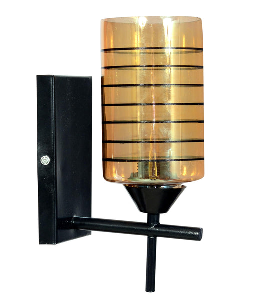 Wall Lamp Minimalist Modern Design Black Line Metal with White Glass - Size as per Images