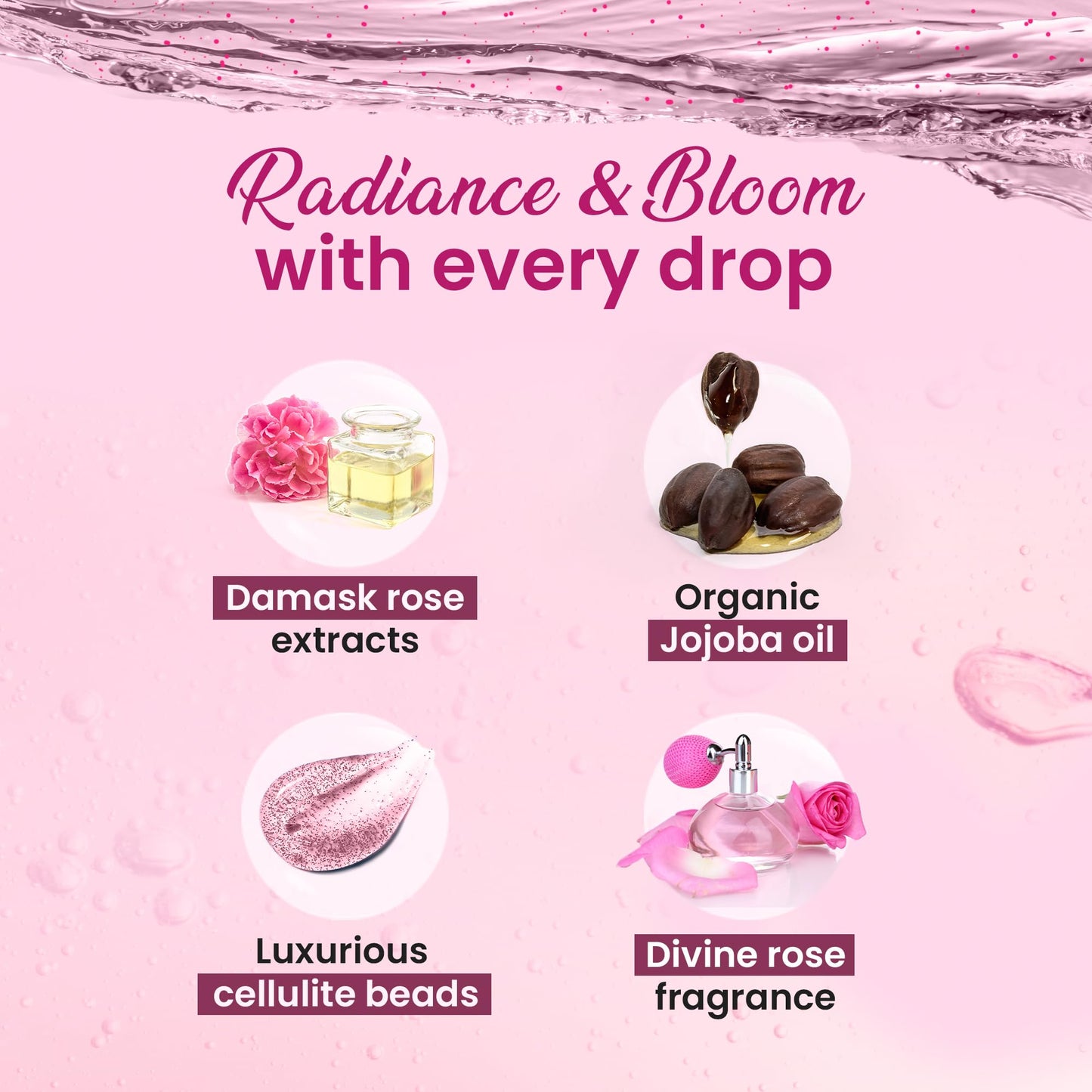 Exfoliating Shower Gel with Damask Rose & Jojoba Oil - 250ml