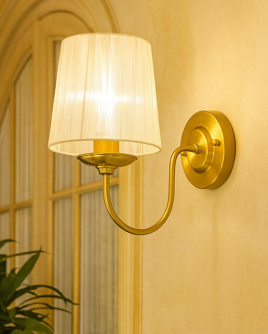 Wall Light Fixture - Vintage Gold Finish - E27 Industrial Style - 15.2 x 15.2 x 11.4 cm