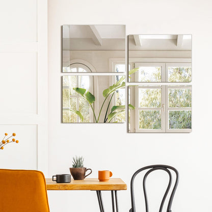 Wall Mirror - High-Definition Reflection - Glass - 16 x 12 inches - Set of 4