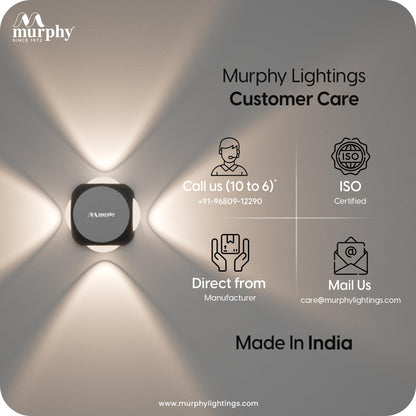Murphy LED Wall Light - Modern Design, Aluminum, 6W, Warm White, IP65 Waterproof