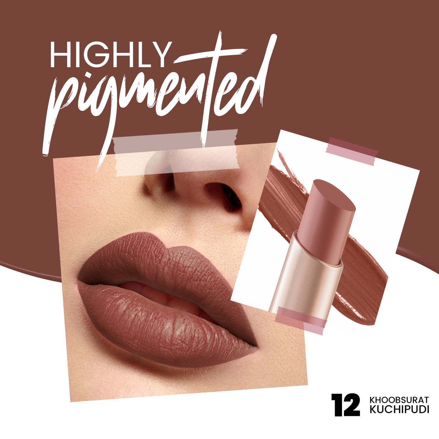 Creamy Matte Long Lasting Lipstick, 3.2g - Khoobsurat Kuchipudi
