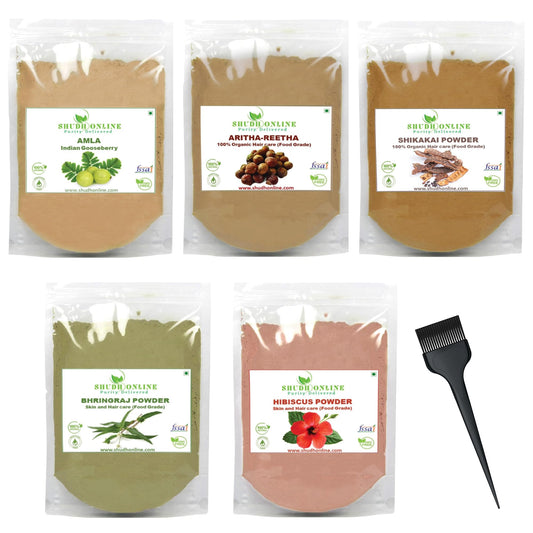 Amla, Reetha, Bhringraj, Shikakai & Hibiscus Powder Set 50g Each